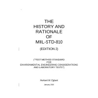 The History and Rationale of MIL-STD-810